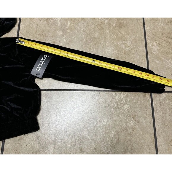 Boohoo Women’s Size 4 Black Velour Hoody & Jogger Set NEW - Picture 9 of 16